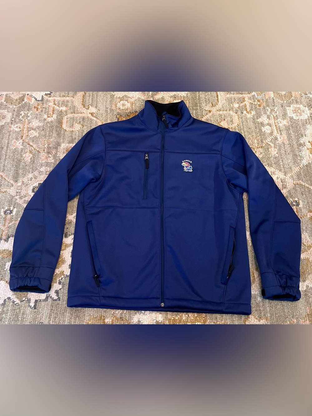 Kansas Jayhawks Antigua Thick Full Zip Jacket Men’s Size Medium Color Navy